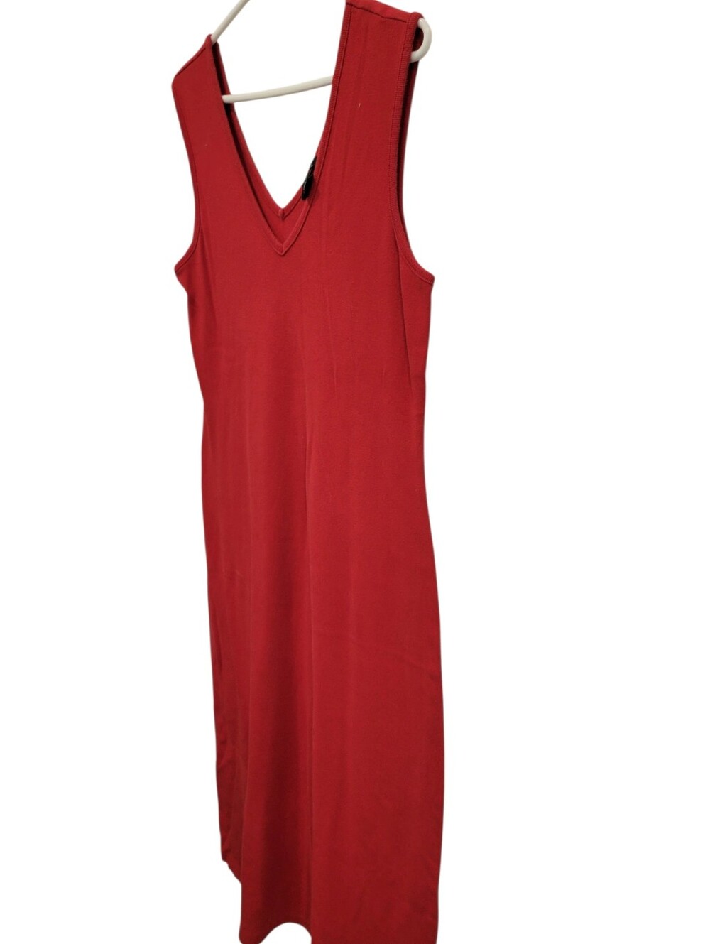 Moda International Red 100% Cotton Knit Maxi Sheath Dress XL
